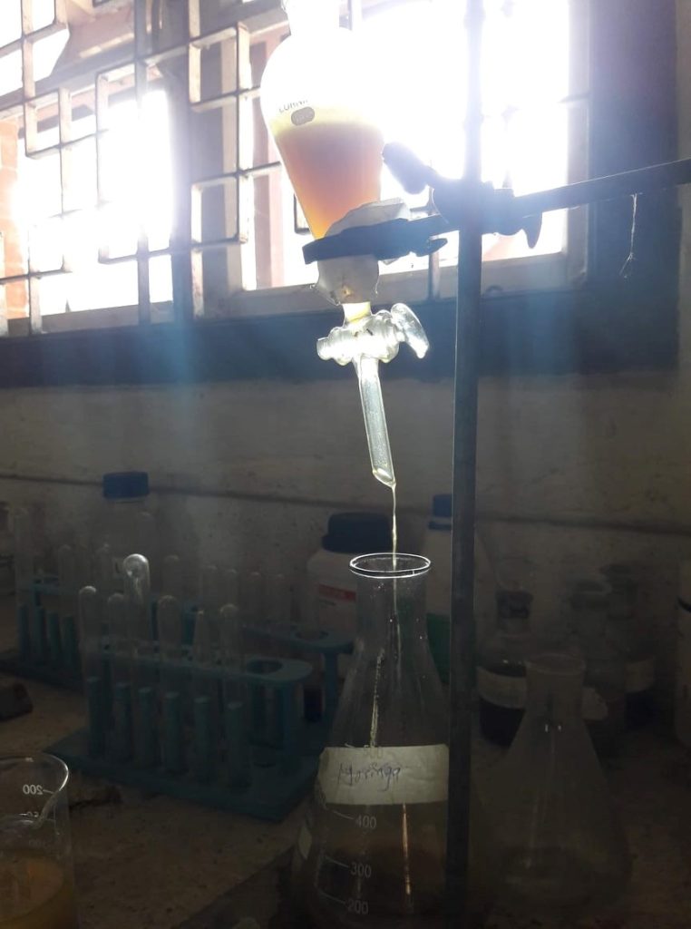 Separation of the petroleum ether layer