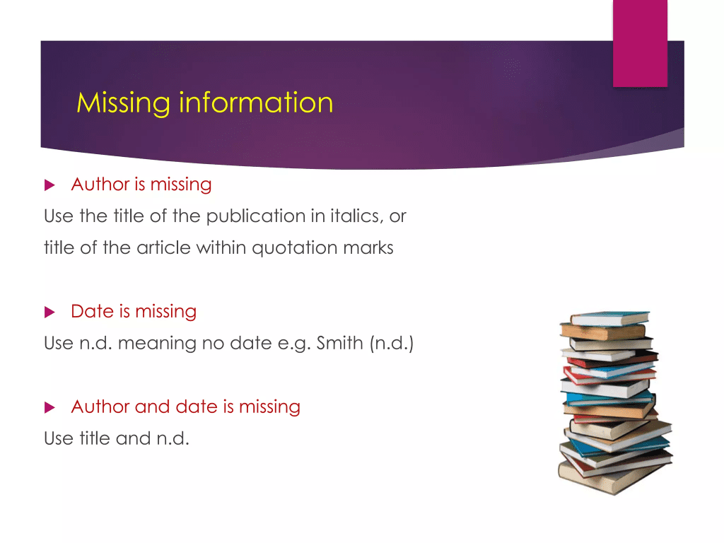 APA referencing with missing information example